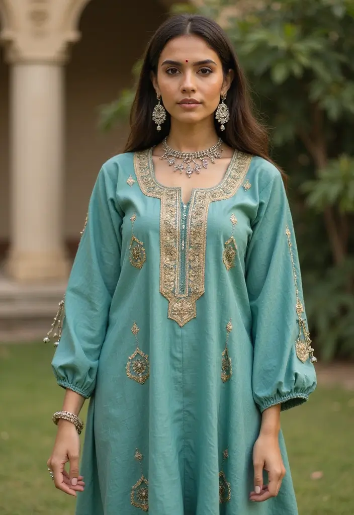 25 Trendy Kurtas Sets for Women That Elevate Everyday Ethnic Wear - 14. Seasonal Must-Have: The Kurtas with Sleeves