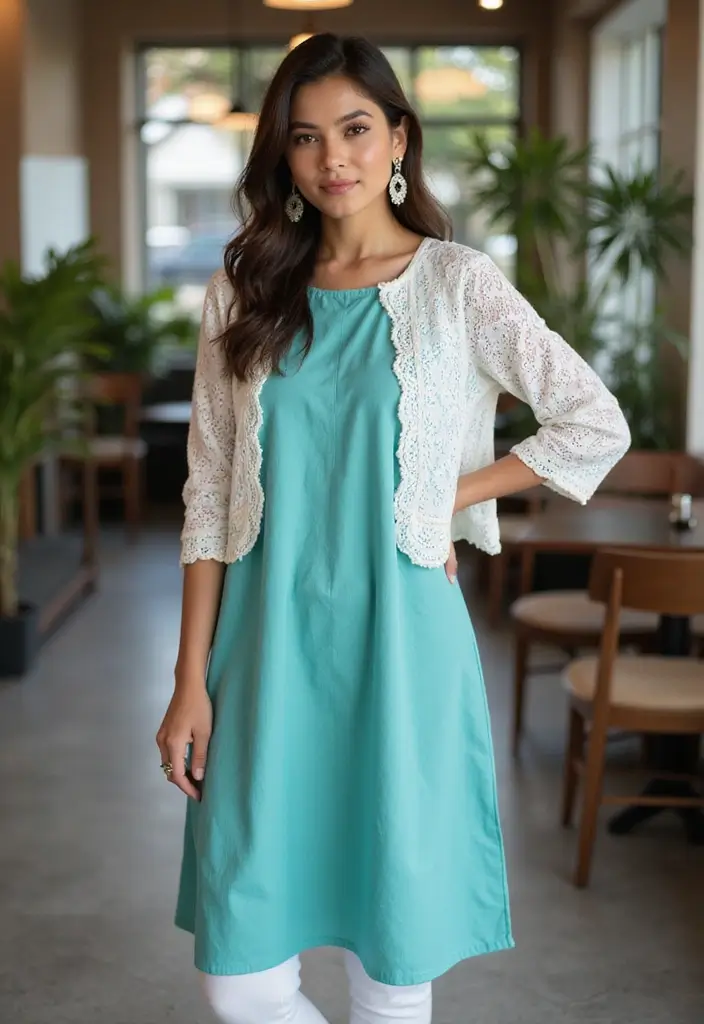 25 Trendy Kurtas Sets for Women That Elevate Everyday Ethnic Wear - 18. The Trendy Layer: The Kurta with Shrug