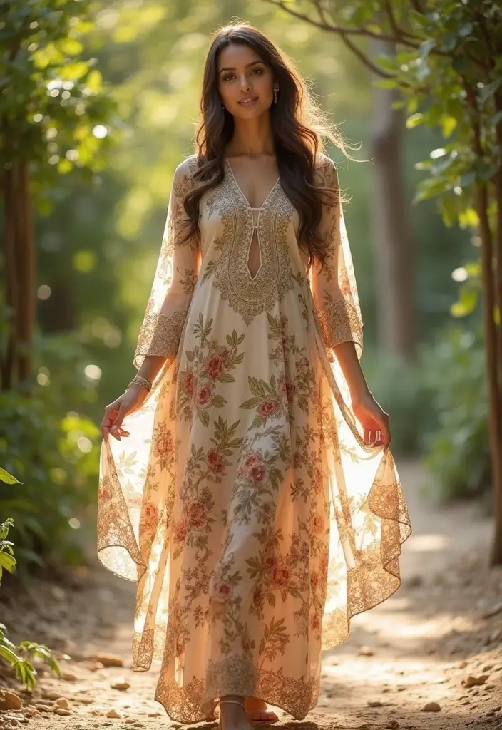 25 Trendy Kurtas Sets for Women That Elevate Everyday Ethnic Wear - 22. Whimsical Touch: The Printed Cape Kurta