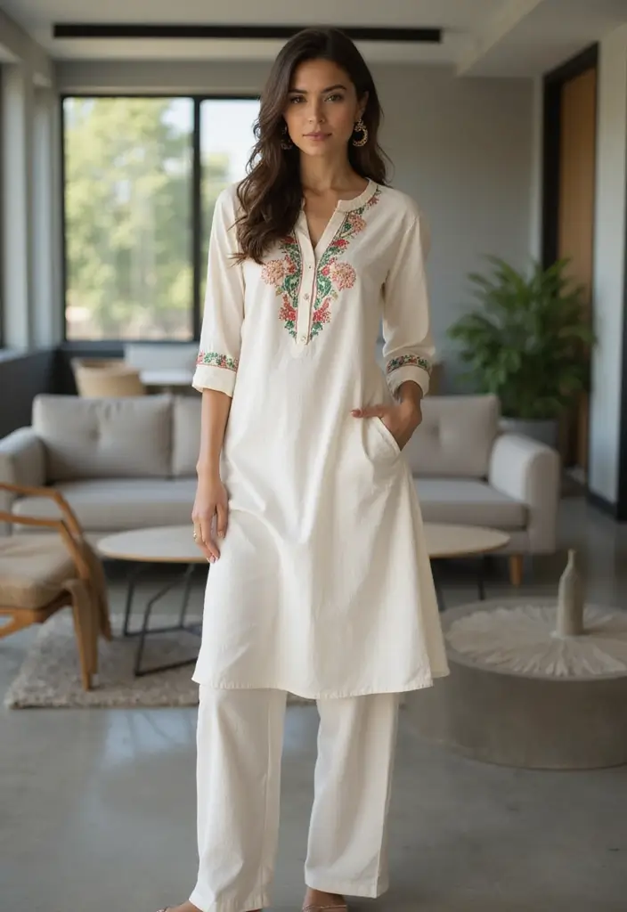 25 Trendy Kurtas Sets for Women That Elevate Everyday Ethnic Wear - 23. Effortless Sophistication: The Shirt Style Kurta