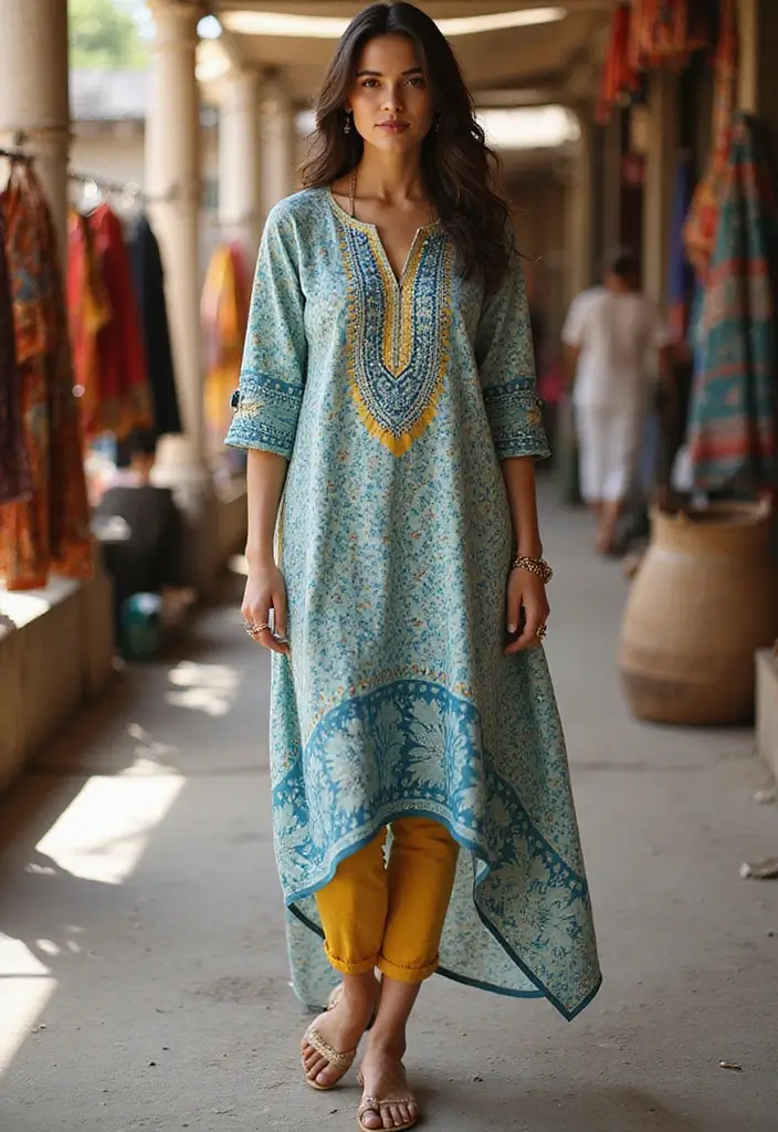 25 Trendy Kurtas Sets for Women That Elevate Everyday Ethnic Wear - 4. Ethnic Fusion: The Kurta Dress