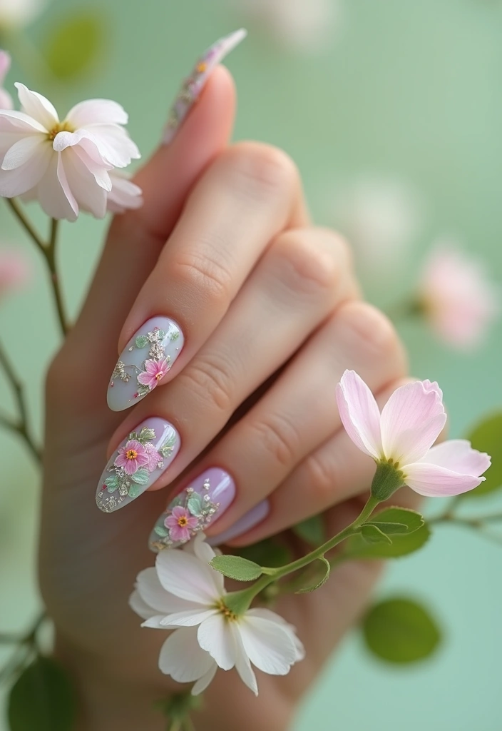30 Stunning Indian Wedding Nail Art Designs Every Bride Needs to See! - 1. Floral Elegance