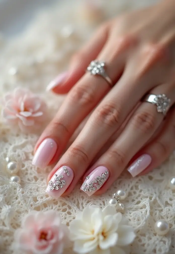 30 Stunning Indian Wedding Nail Art Designs Every Bride Needs to See! - 16. Rhinestone Accents
