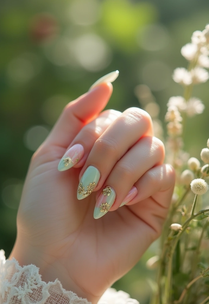 30 Stunning Indian Wedding Nail Art Designs Every Bride Needs to See! - 19. Nature-Inspired Designs