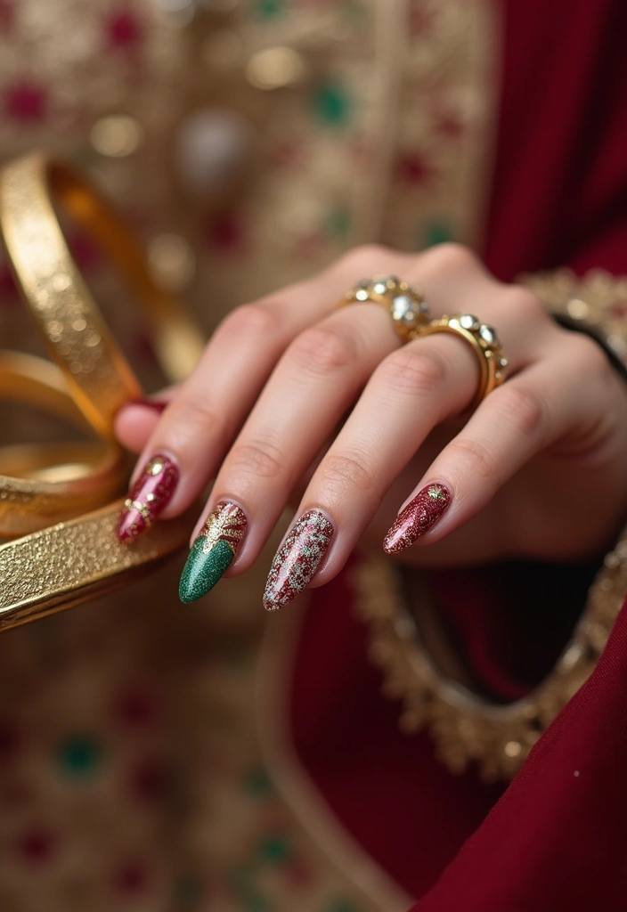 30 Stunning Indian Wedding Nail Art Designs Every Bride Needs to See! - 2. Traditional Mehndi Patterns
