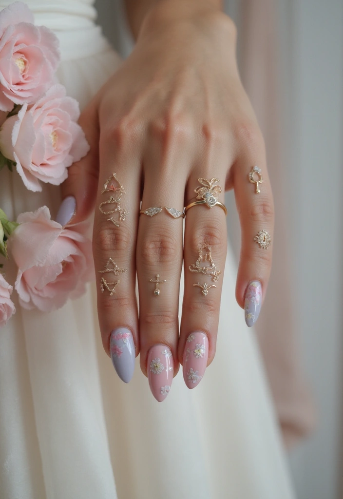 30 Stunning Indian Wedding Nail Art Designs Every Bride Needs to See! - 20. Hand-Painted Symbols