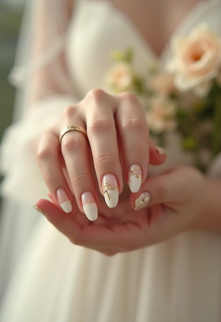 30 Stunning Indian Wedding Nail Art Designs Every Bride Needs to See! - 28. Subtle Beige and Gold