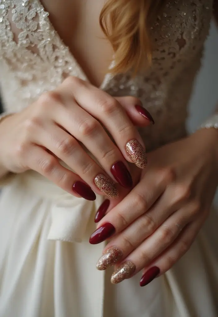 30 Stunning Indian Wedding Nail Art Designs Every Bride Needs to See! - 3. Glitter Glam