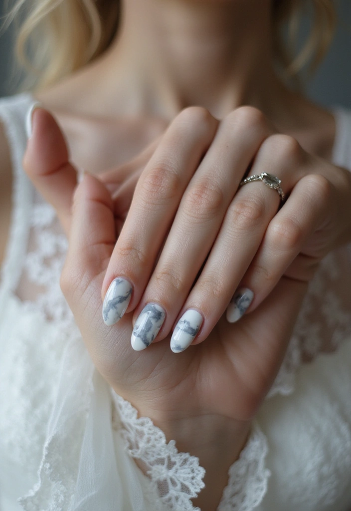 30 Stunning Indian Wedding Nail Art Designs Every Bride Needs to See! - 5. Artistic Marble Effect