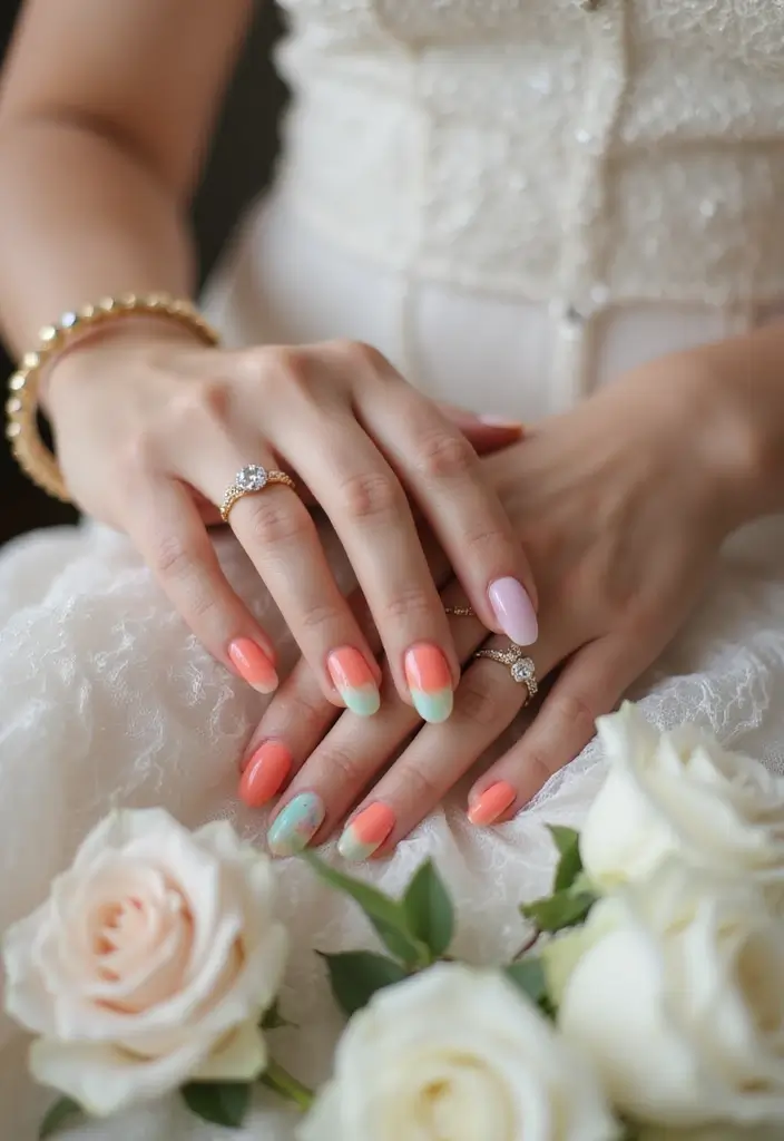 30 Stunning Indian Wedding Nail Art Designs Every Bride Needs to See! - 9. Colorful French Tips