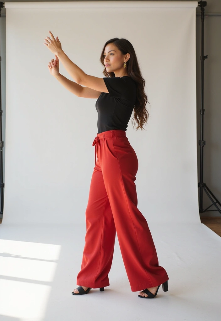 18 Modest Gym Outfits for Women That'll Make You Want to Work Out (You'll Love #7!) - 6. Elegant Palazzos with a Fitted Tee