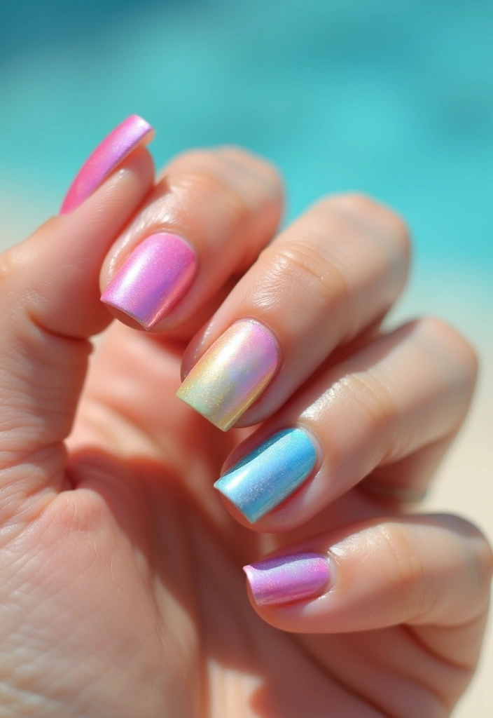 18 Stunning Chrome Nail Inspo Ideas That Will Make You Want to Try Them All! - 2. Rainbow Chrome Ombre