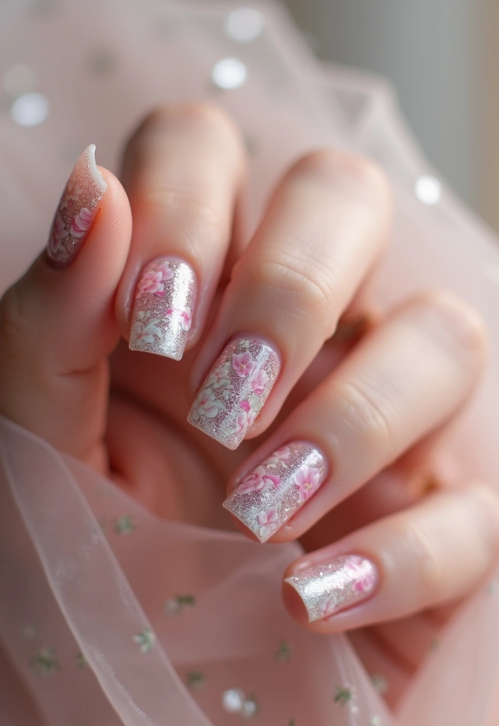 18 Stunning Chrome Nail Inspo Ideas That Will Make You Want to Try Them All! - 5. Floral Chrome Art