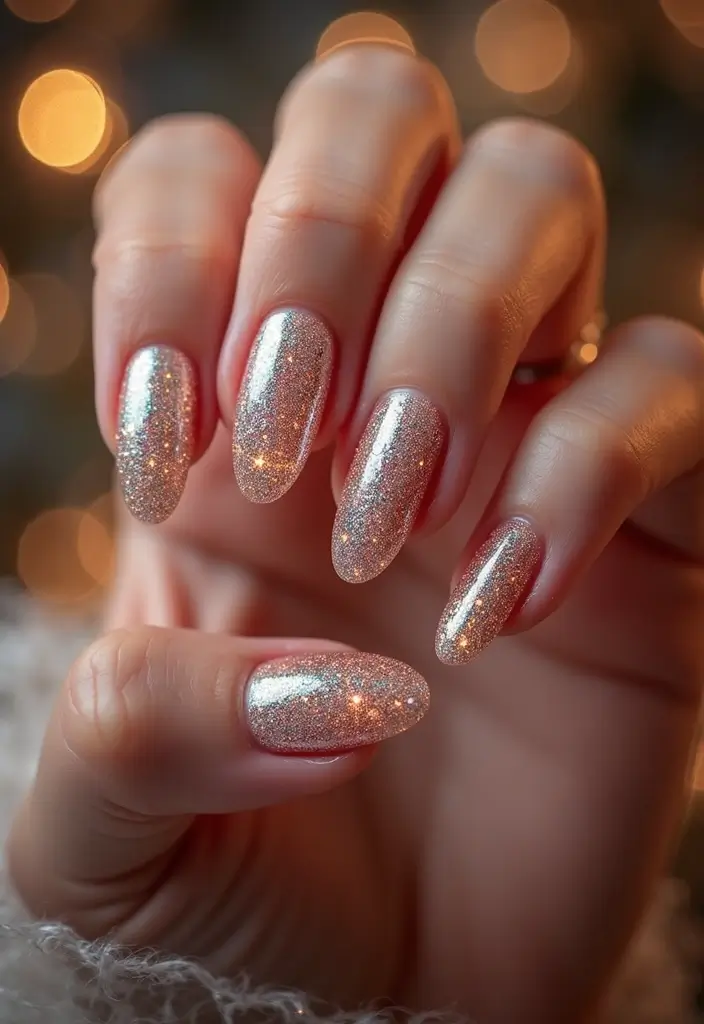 18 Stunning Chrome Nail Inspo Ideas That Will Make You Want to Try Them All! - 6. Glitter Chrome Mix