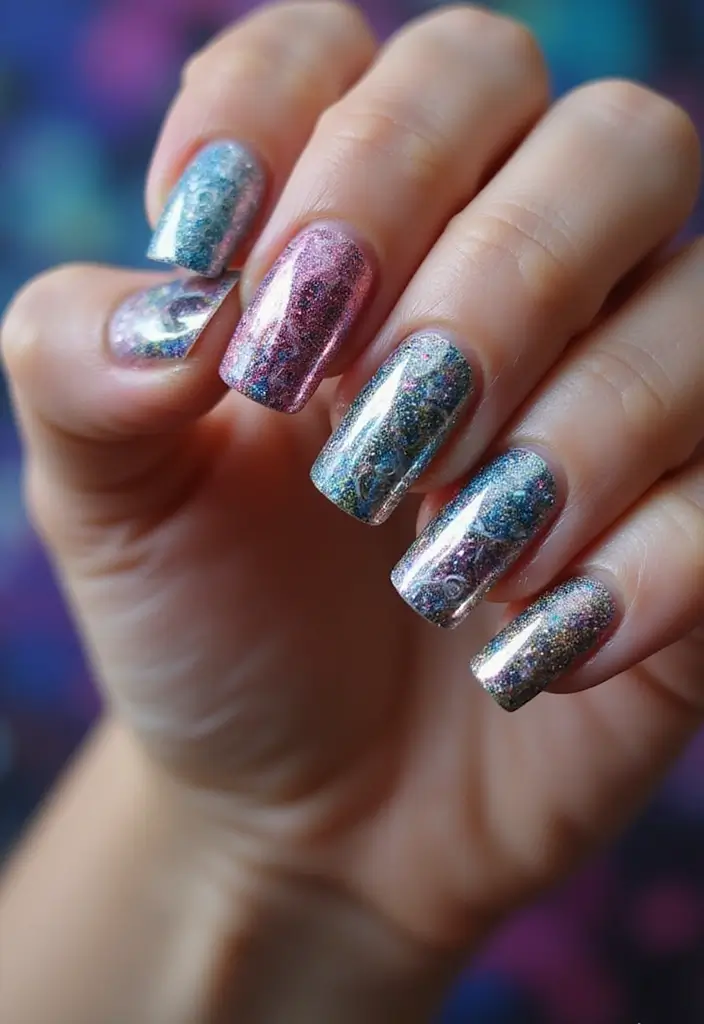 18 Stunning Chrome Nail Inspo Ideas That Will Make You Want to Try Them All! - 9. Artistic Chrome Patterns