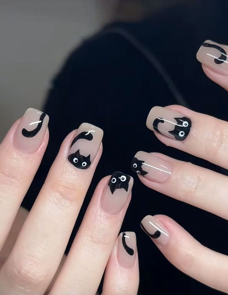 18 Unique Nail Art Designs That Will Make You the Star of the Show (Check Out #9!) - 2. Whimsical Cat Tales