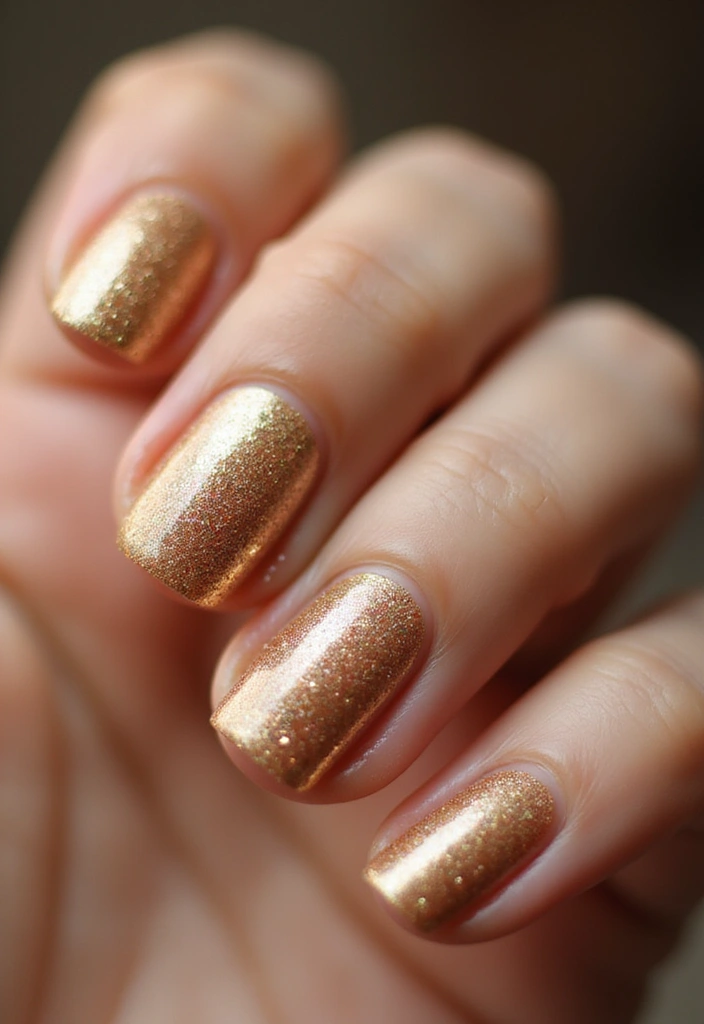 19 Stunning Gold Nail Inspo Designs That Will Make You Shine! - 1. Glamorous Gold Glitter