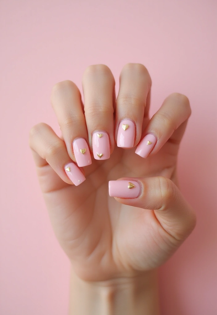 19 Stunning Gold Nail Inspo Designs That Will Make You Shine! - 11. Gold Hearts for a Sweet Touch