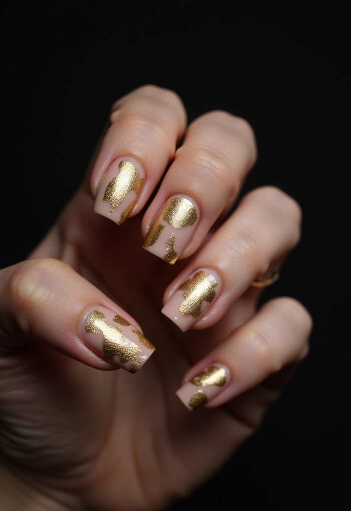 19 Stunning Gold Nail Inspo Designs That Will Make You Shine! - 16. Abstract Gold Shapes
