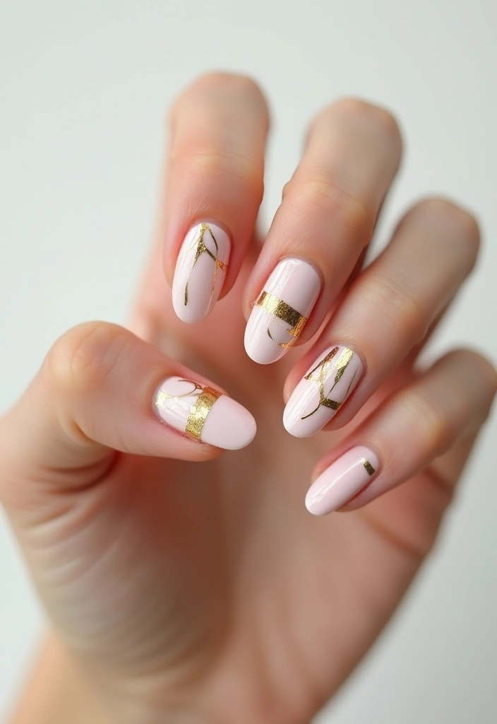19 Stunning Gold Nail Inspo Designs That Will Make You Shine! - 18. Gold Accented Negative Space