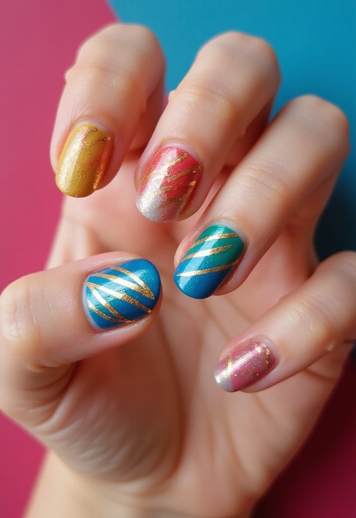 19 Stunning Gold Nail Inspo Designs That Will Make You Shine! - 5. Artistic Gold Strokes