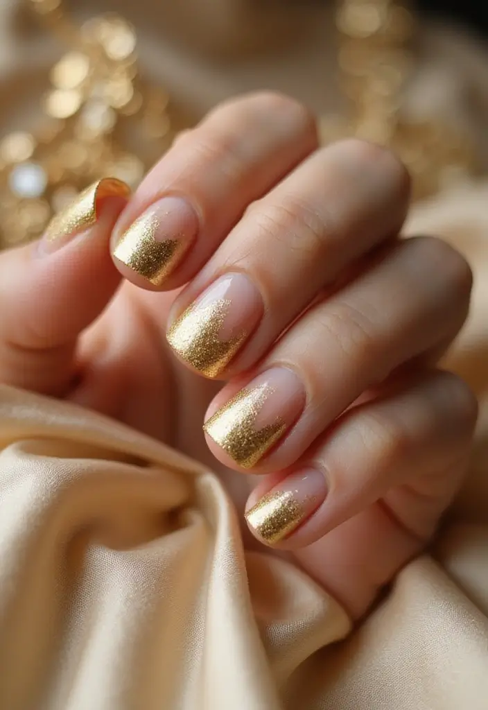 19 Stunning Nail Art Ideas for Indian Brides That Will Dazzle on Their Wedding Day! - 1. Golden Ombre Delight