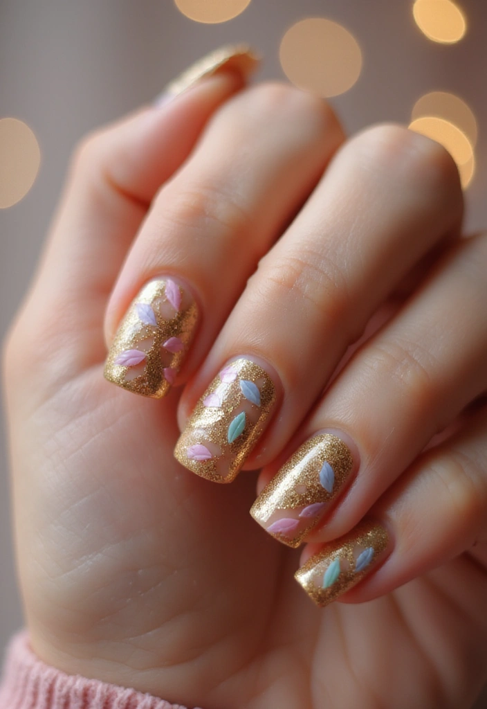 19 Stunning Nail Art Ideas for Indian Brides That Will Dazzle on Their Wedding Day! - 10. Sparkling Feathers