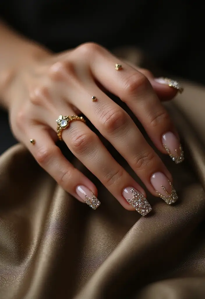 19 Stunning Nail Art Ideas for Indian Brides That Will Dazzle on Their Wedding Day! - 11. Dazzling Studs and Gems