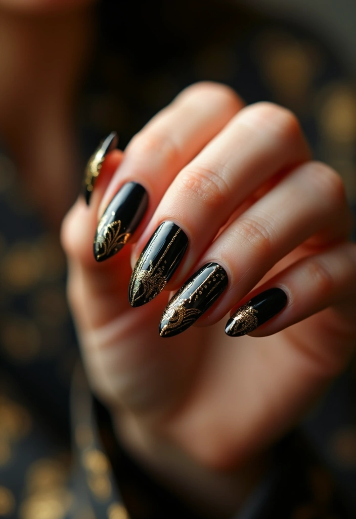 19 Stunning Nail Art Ideas for Indian Brides That Will Dazzle on Their Wedding Day! - 17. Art Deco Charm