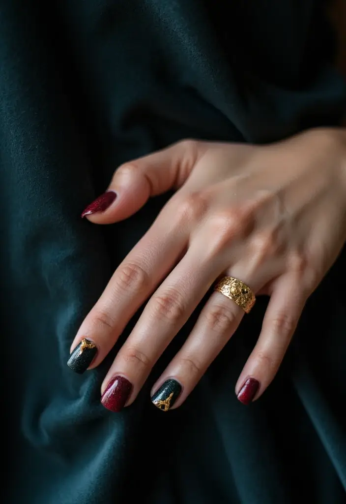 19 Stunning Nail Art Ideas for Indian Brides That Will Dazzle on Their Wedding Day! - 4. Jewel Toned Elegance