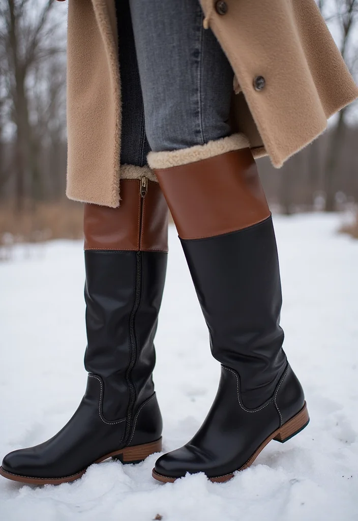 19 Trendy Winter Boots That Are a Must-Have for Your Winter Wardrobe! - 14. Two-Tone Boots