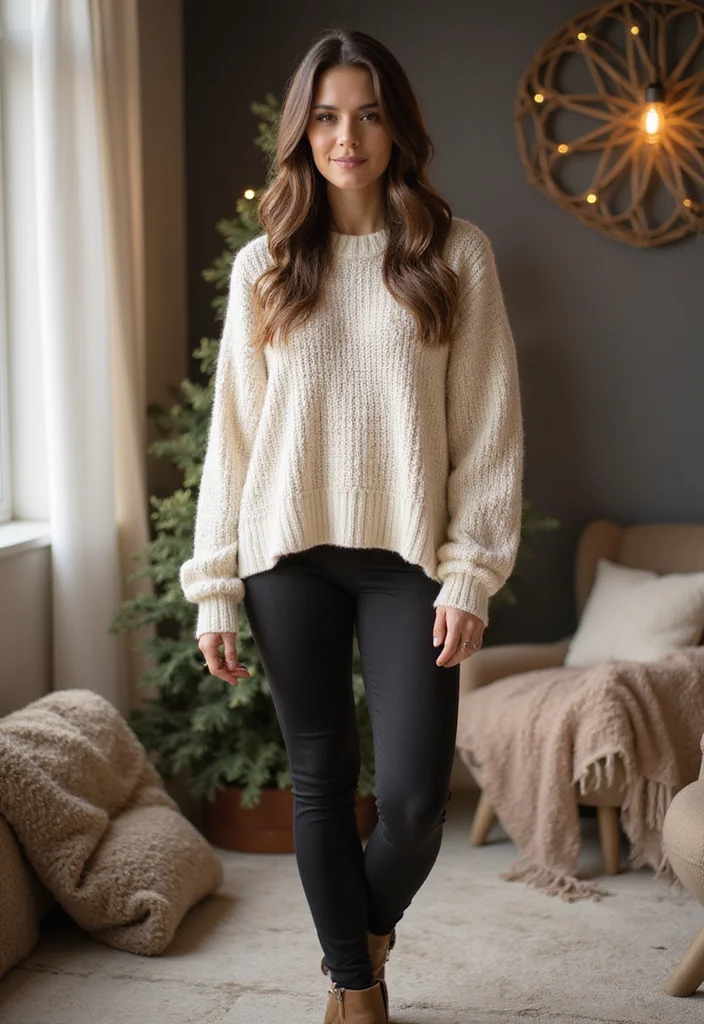 20 Easy Casual Winter Fashion Outfits for Those Who Want to Look Good with Minimal Effort! - 1. Oversized Sweater & Leggings