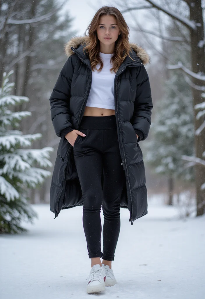 20 Easy Casual Winter Fashion Outfits for Those Who Want to Look Good with Minimal Effort! - 3. Puffer Jacket & Joggers