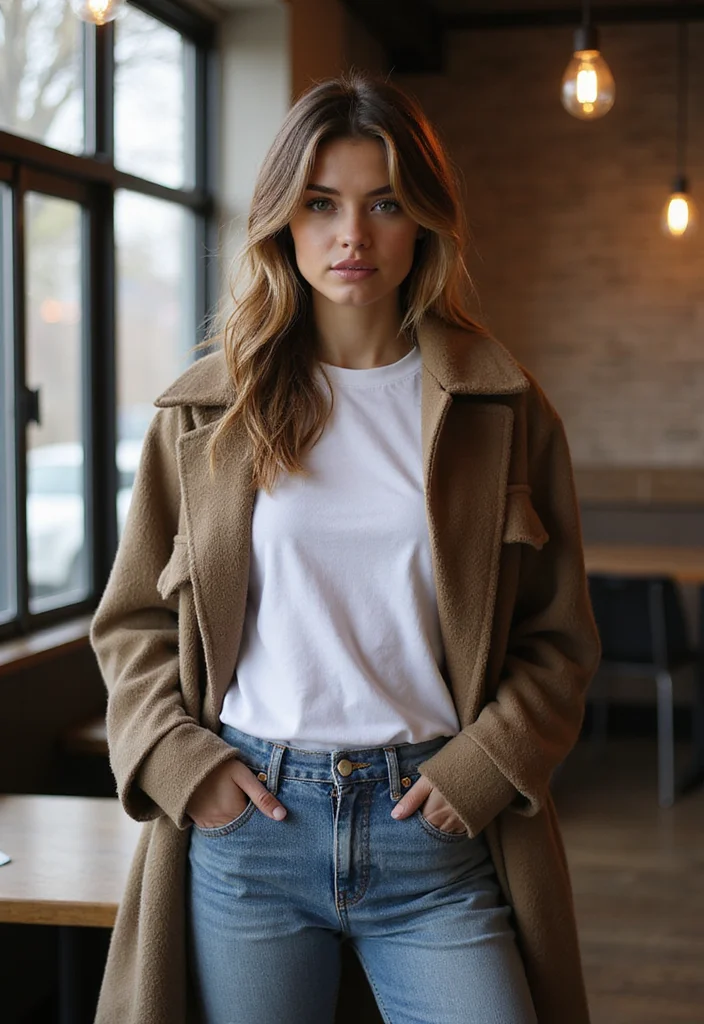 20 Easy Casual Winter Fashion Outfits for Those Who Want to Look Good with Minimal Effort! - 5. Shacket & Straight-Leg Jeans