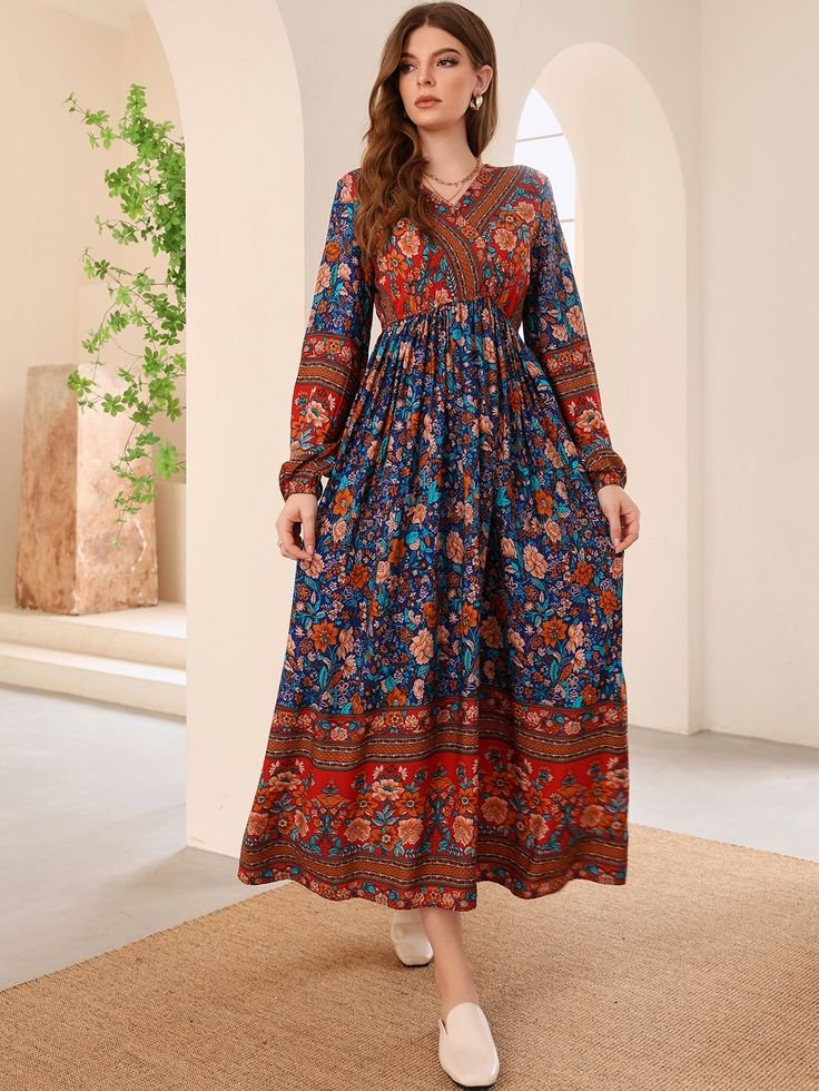 20 Ethnic Maxi Dresses That Bring Vintage Charm to Modern Fashion! - Soft Floral in Pastel Shades