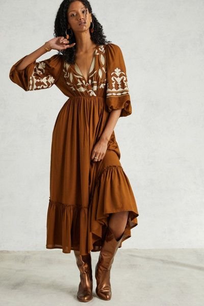 20 Ethnic Maxi Dresses That Bring Vintage Charm to Modern Fashion! - Vintage Charm in Deep Red