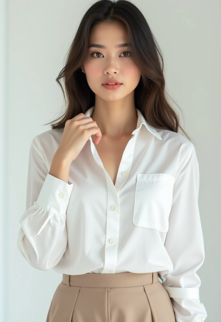 20 Interview Outfits That Will Land You the Job (You Won't Believe #5!) - 6. Classic White Shirt with A-Line Skirt