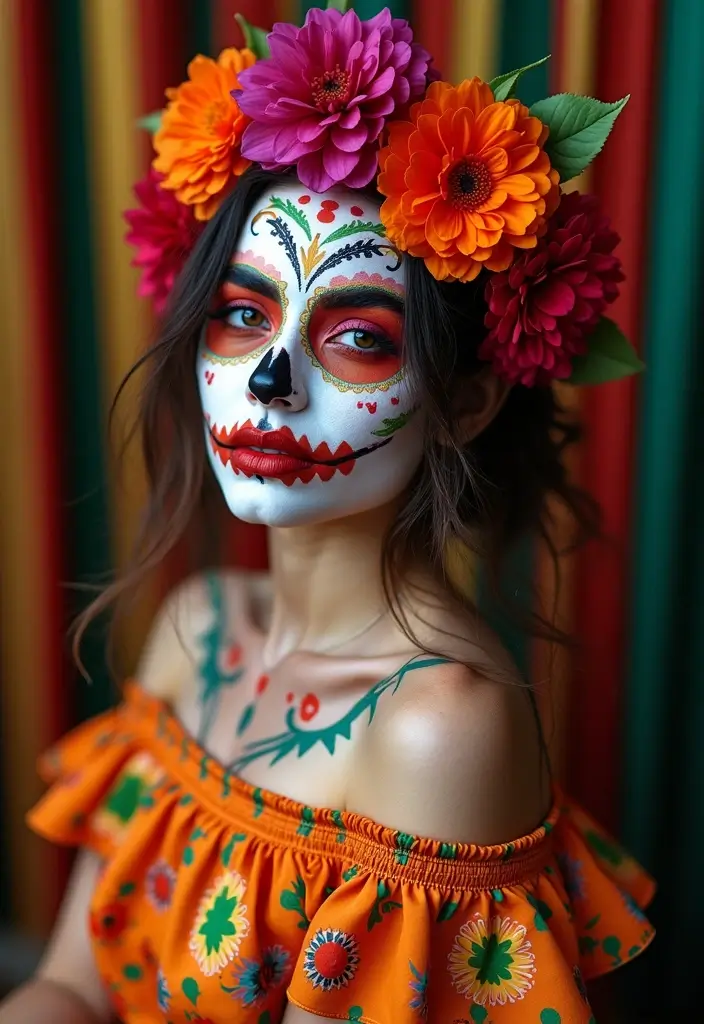 20 Mind-Blowing Clown Makeup Looks That'll Make You the Star of Every Party! - 10. Sugar Skull Clown