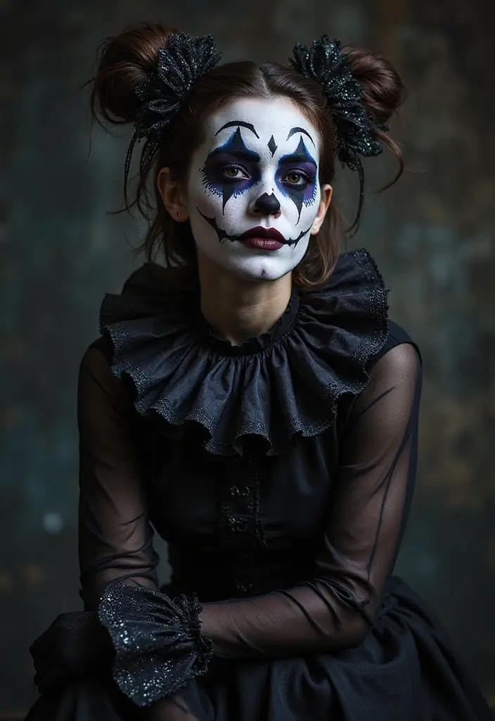 20 Mind-Blowing Clown Makeup Looks That'll Make You the Star of Every Party! - 14. Gothic Clown