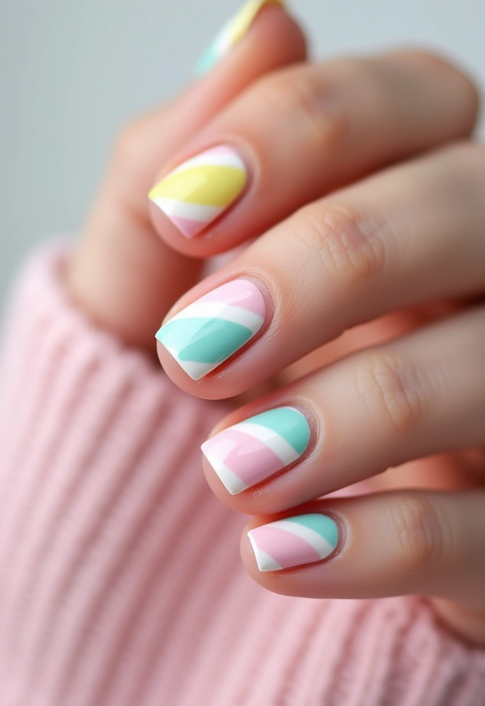 20 Stunning Nail Art Ideas So Easy, Even Beginners Can Master Them! - 14. Sweet Candy Stripes