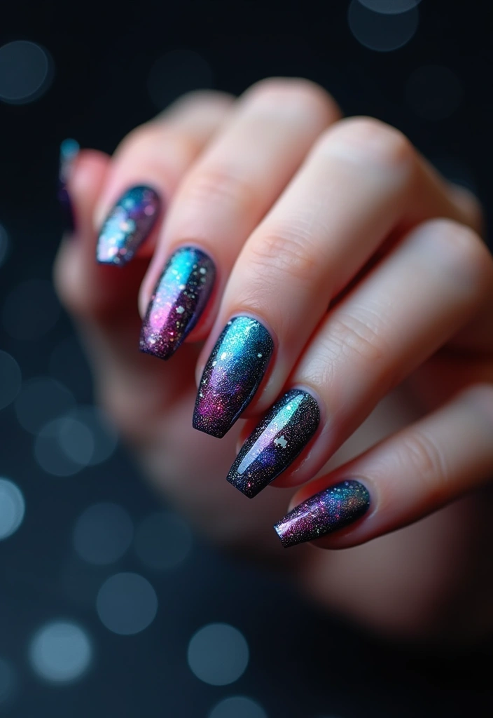20 Stunning Nail Art Ideas So Easy, Even Beginners Can Master Them! - 5. Galaxy Glitter