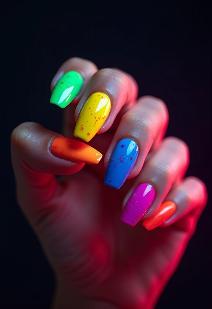 20 Stunning Nail Art Ideas So Easy, Even Beginners Can Master Them! - 9. Neon Splashes