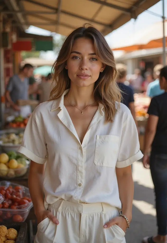 20 Stunning Vacation Outfit Ideas for Thailand That Will Turn Heads! - 8. Linen Pants and Short-Sleeve Shirt