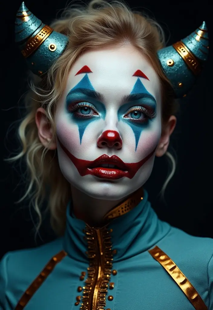 22 Colorful Clown Makeup Looks That Will Steal the Show (You Won't Believe #5!) - 14. Futuristic Clown