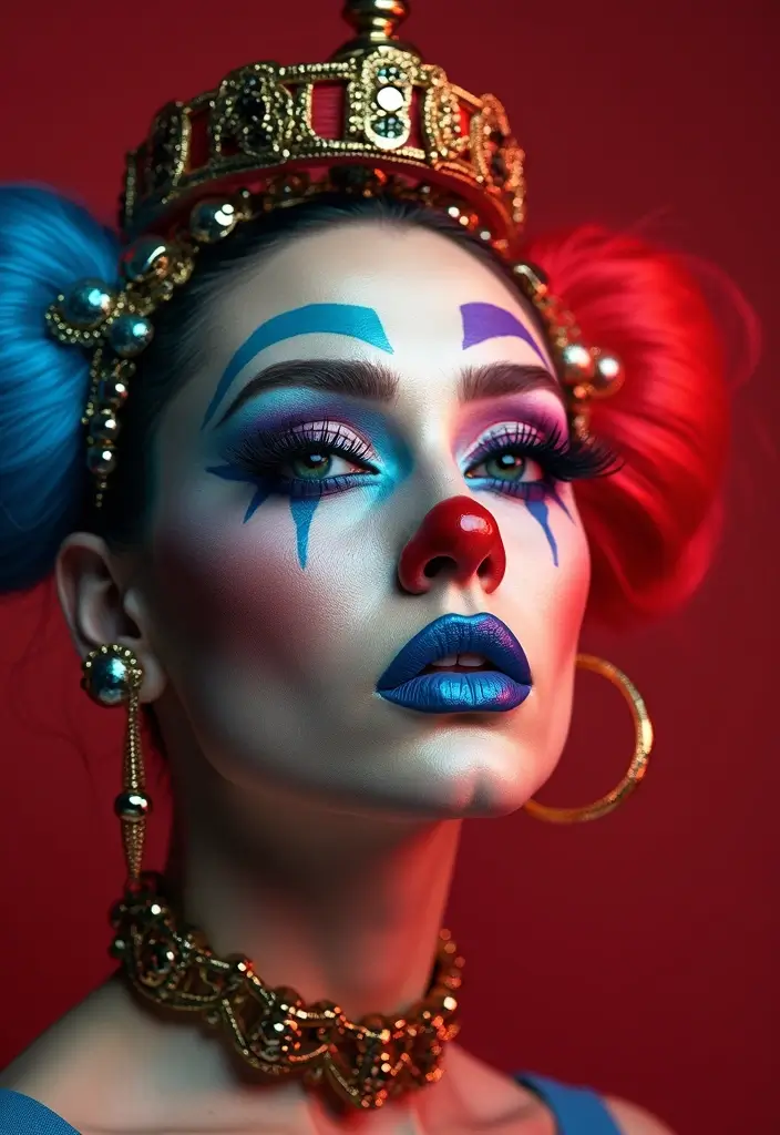 22 Colorful Clown Makeup Looks That Will Steal the Show (You Won't Believe #5!) - 20. Daring Drag Clown