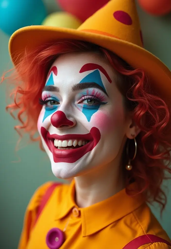 22 Colorful Clown Makeup Looks That Will Steal the Show (You Won't Believe #5!) - 22. Joyful Celebration Clown