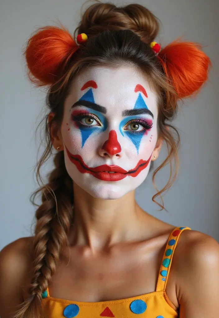 22 Colorful Clown Makeup Looks That Will Steal the Show (You Won't Believe #5!) - 6. Animal-Inspired Clown
