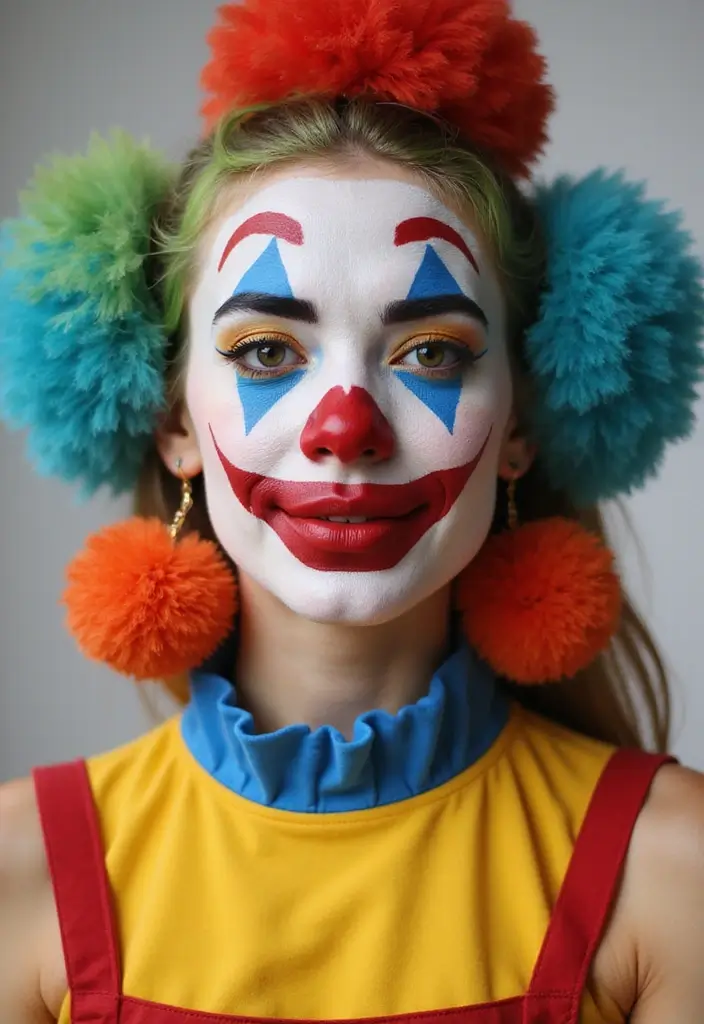 22 Colorful Clown Makeup Looks That Will Steal the Show (You Won't Believe #5!) - 8. Cartoon Character Clown