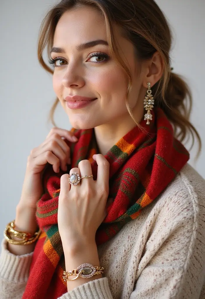 22 Festive Christmas Clothes Ideas for Women That Are Perfectly Casual and Chic! - 10. Festive Accessories