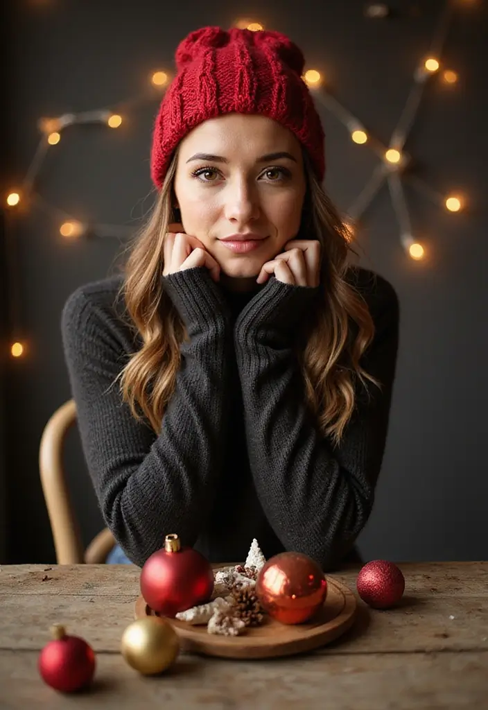 22 Festive Christmas Clothes Ideas for Women That Are Perfectly Casual and Chic! - 13. Festive Beanies